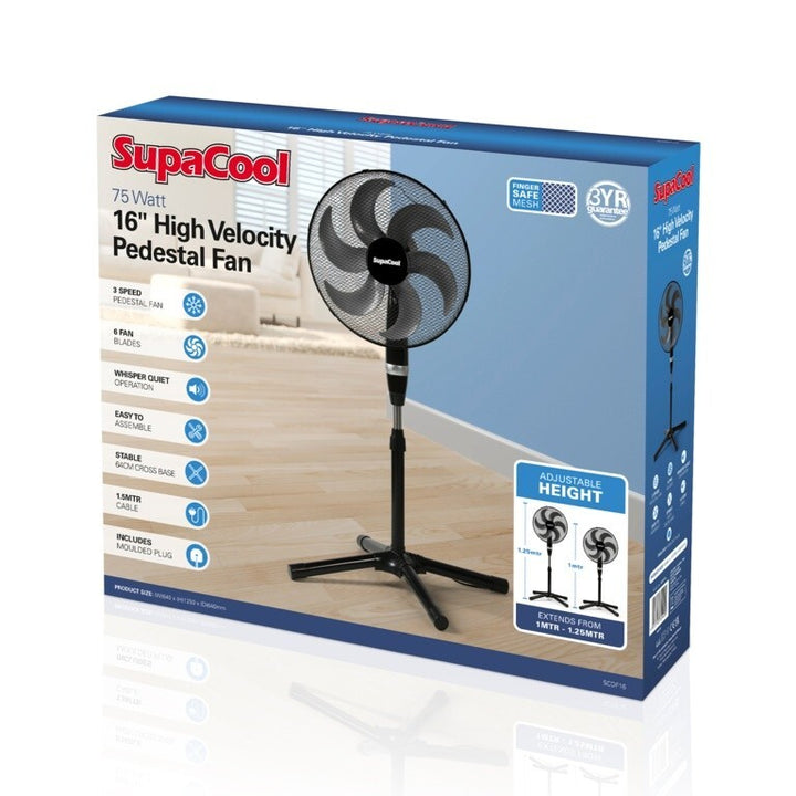 SupaCool High Velocity Pedestal Fan 16in