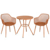3 Piece Bistro Garden SET, Pair Of Lattice Armchairs & Round Plastic Table, Terracotta (Self Assembly) (DHD) Image 1