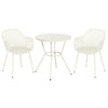 3 Piece Bistro Garden SET, Pair Of Lattice Armchairs & Round Plastic Table, White (Self Assembly) (DHD) Image 1