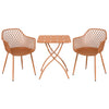 3 Piece Bistro Garden SET, Pair Of Lattice Armchairs & Square Metal Folding Table, Terracotta (Self Assembly) (DHD) Image 1