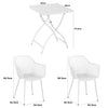 3 Piece Bistro Garden SET, Pair Of Lattice Armchairs & Square Metal Folding Table, White (Self Assembly) (DHD) Image 2