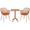3 Piece Bistro Garden SET, Pair Of Lattice Armchairs & Square Plastic Table, Terracotta (Self Assembly) (DHD) Image 1
