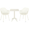 3 Piece Bistro Garden SET, Pair Of Lattice Armchairs & Square Plastic Table, White (Self Assembly) (DHD) Image 1
