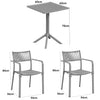 3 Piece Bistro Garden SET, Pair Of Rope Back Armchairs & Square Plastic Table, Moss Green (Self Assembly) (DHD) Image 2