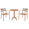 3 Piece Bistro Garden SET, Pair Of Rope Back Armchairs & Square Plastic Table, Terracotta (Self Assembly) (DHD) Image 1