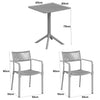 3 Piece Bistro Garden SET, Pair Of Rope Back Armchairs & Square Plastic Table, Terracotta (Self Assembly) (DHD) Image 2