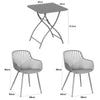 3 Piece Bistro Garden SET, Pair Of Sunray Armchairs & Square Metal Folding Table, Moss Green With Wood Effect Legs (Self Assembly) (DHD) Image 2