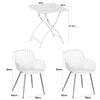 3 Piece Bistro Garden SET, Pair Of Sunray Armchairs & Square Metal Folding Table, White With Wood Effect Legs (Self Assembly) (DHD) Image 2