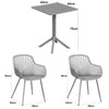 3 Piece Bistro Garden SET, Pair Of Sunray Armchairs & Square Plastic Table, Moss Green With Wood Effect Legs (Self Assembly) (DHD) Image 2