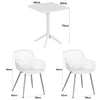 3 Piece Bistro Garden SET, Pair Of Sunray Armchairs & Square Plastic Table, White With Wood Effect Legs (Self Assembly) (DHD) Image 2
