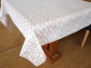 Wipeclean Vinyl Lace Table Cloth 140cm/54in By The Metre Alana White - 3070A