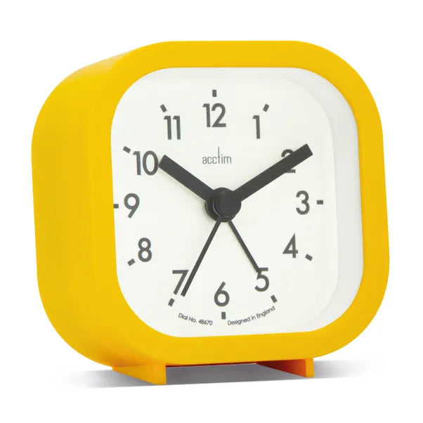 Acctim Robyn Mini Bedside Alarm Clock Yellow 16301