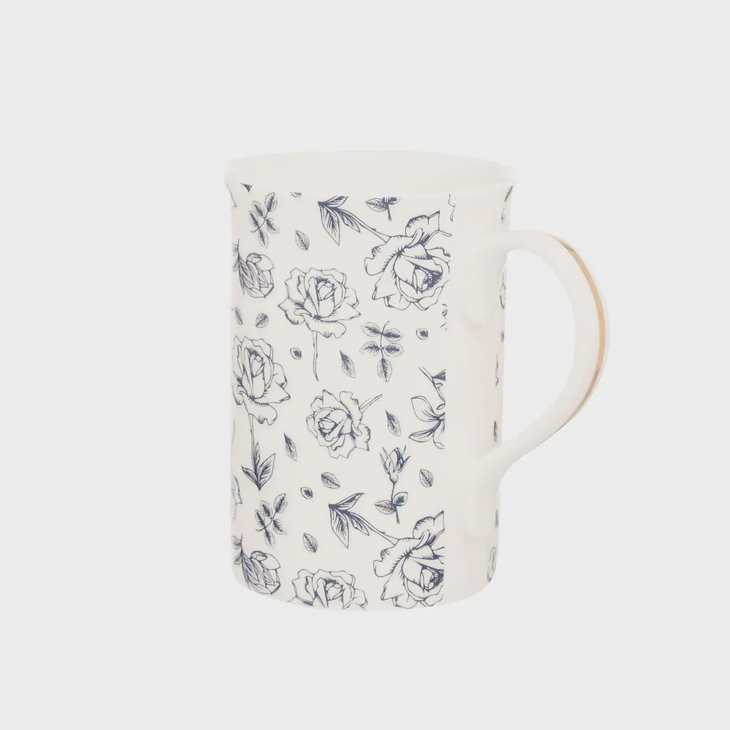 SIIP Floral Fluted Mug Blue