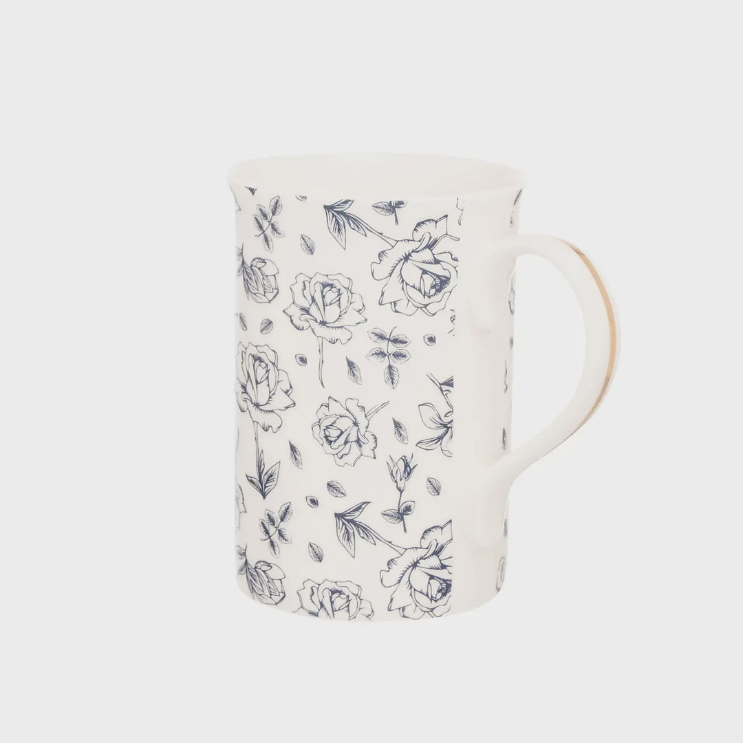 SIIP Floral Fluted Mug Blue