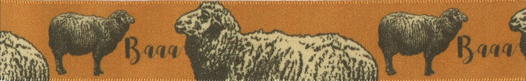 Ribbon: Sheep: 25mm: Apricot Sold by the Metre