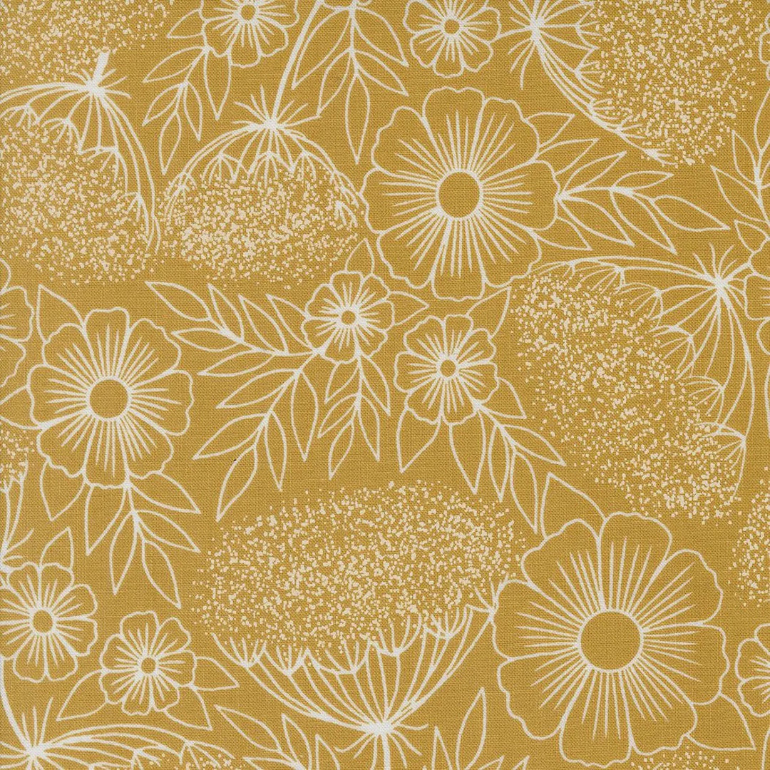 Moda Field of Flowers by Katharine Watson Goldenrod 3314-13 Fat Quarters 50x55cm