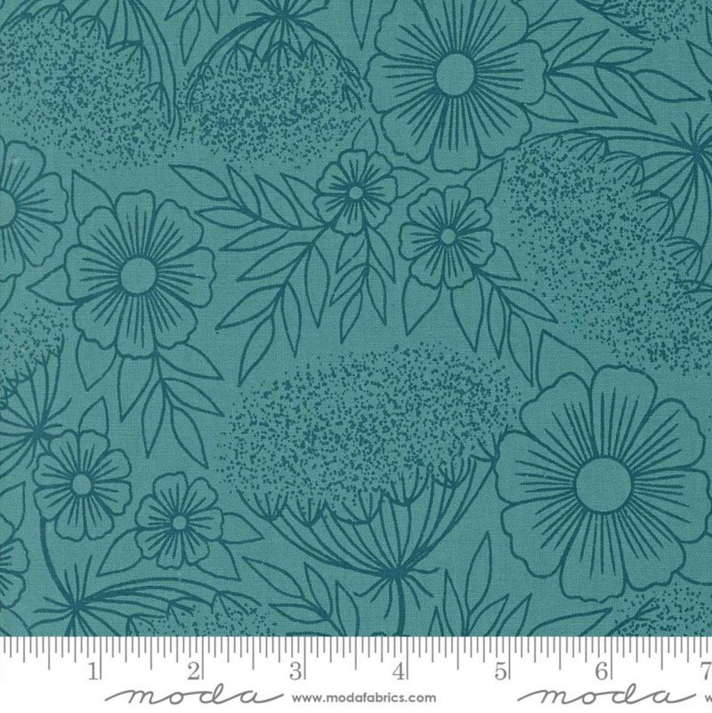 Moda Field of Flowers by Katharine Watson Turquoise 3314-15 Fat Quarters 50x55cm
