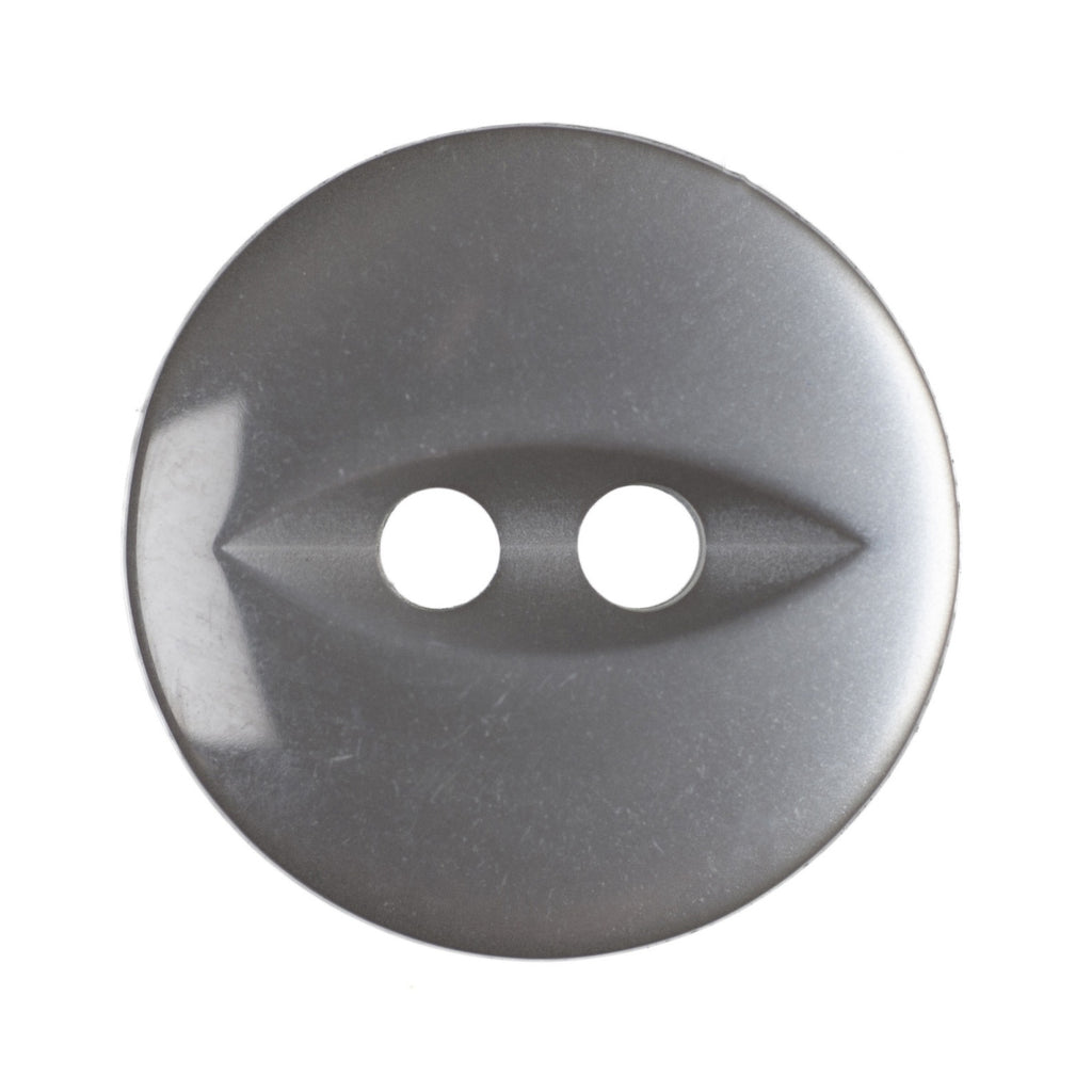 Buttons: Fish Eye: Polyester: 14mm: Grey