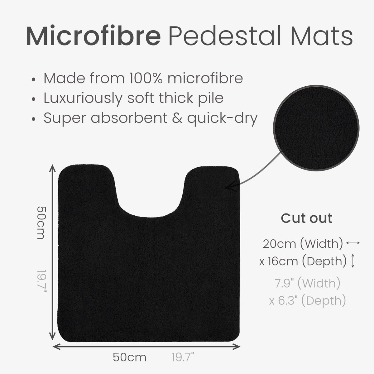 Microfibre bath mat colour option