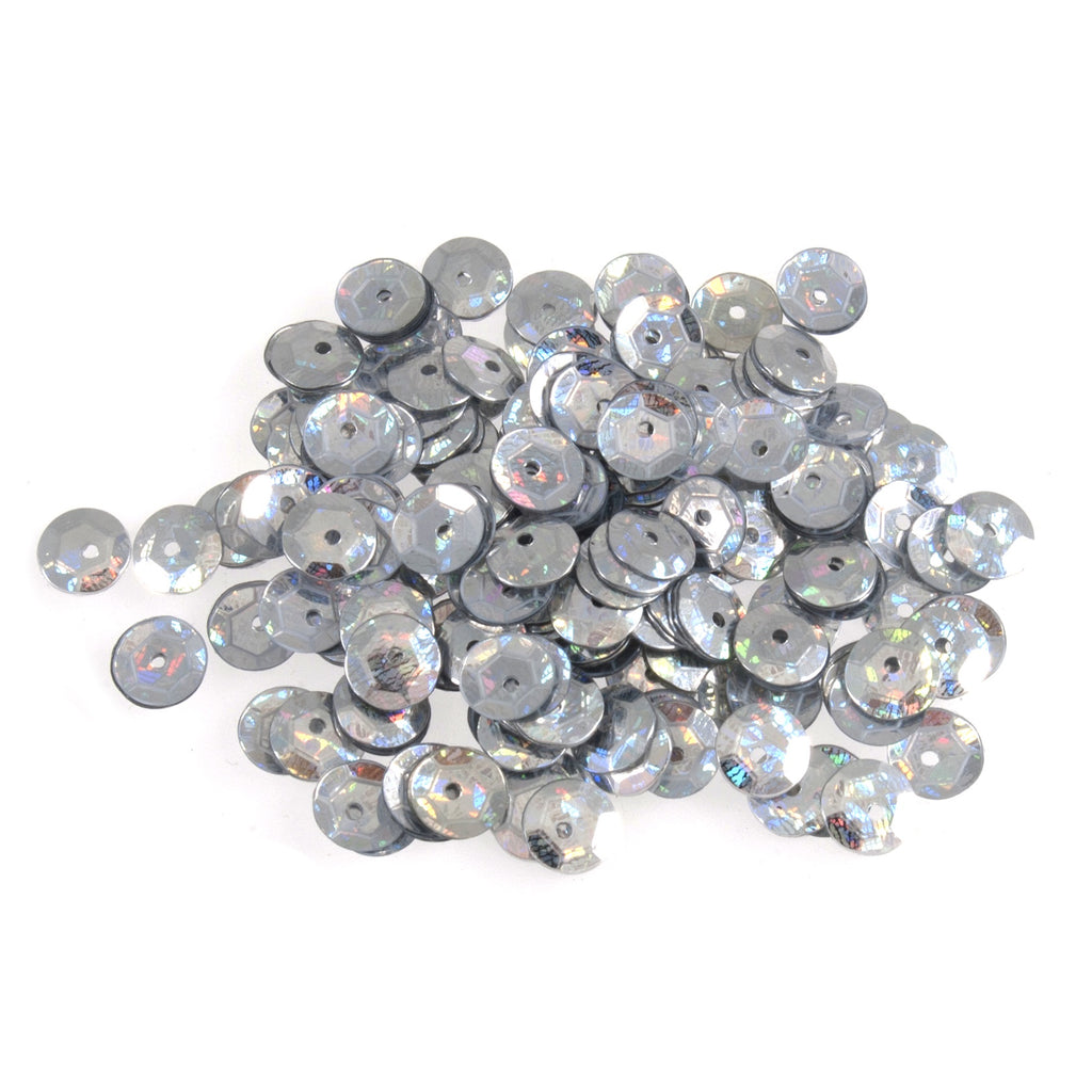 Sequins: Cup Holographic: 6mm: Silver: 3g