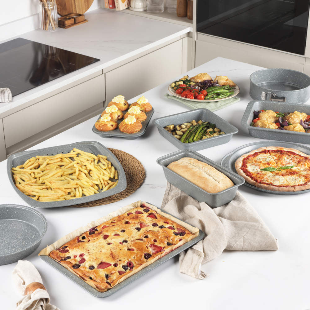 Salter Marblestone 37cm Perforated Pizza Tray with Handles