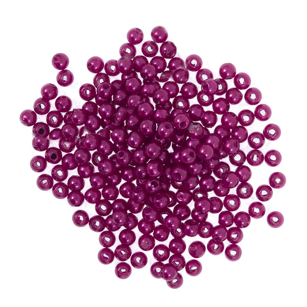Beads: Pearls: 4mm: Fuchsia: 86
