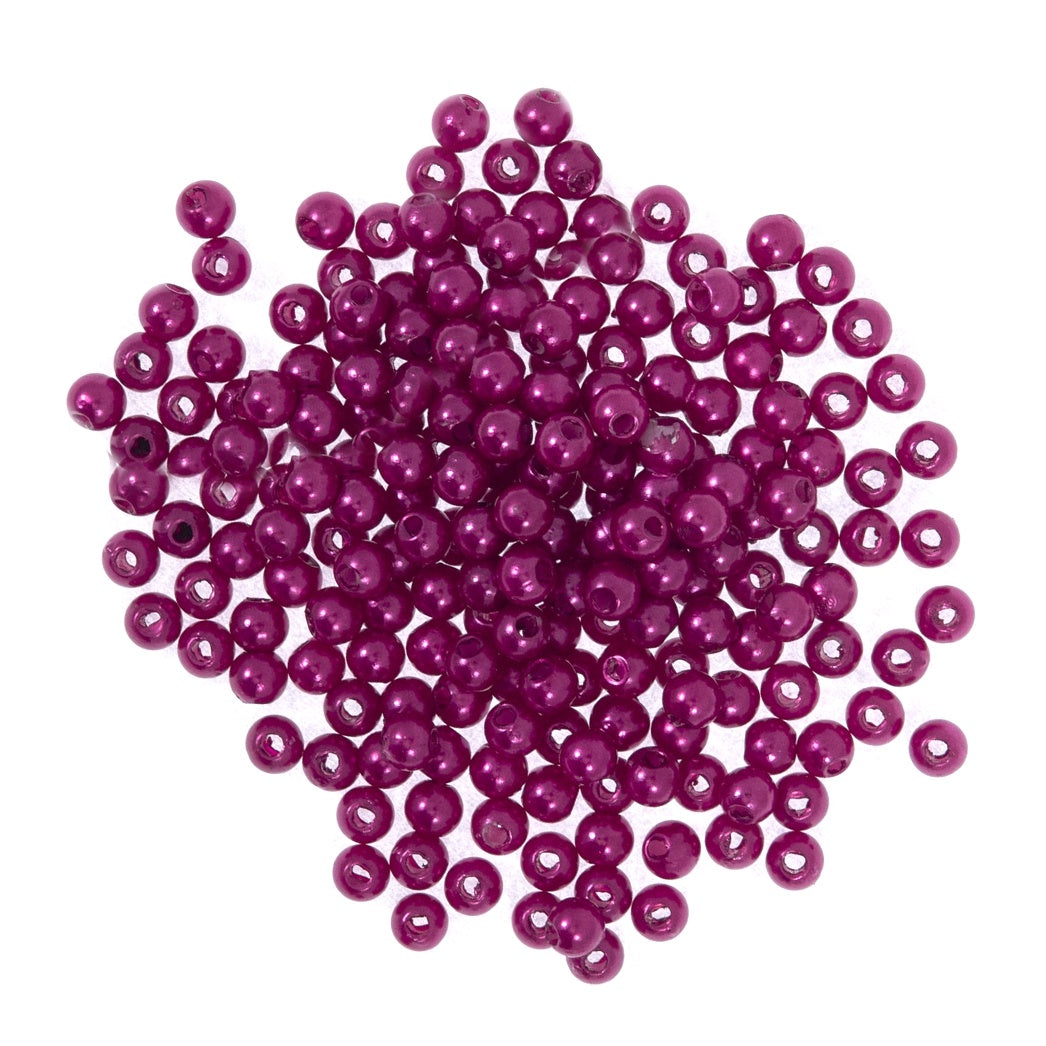 Beads: Pearls: 4mm: Fuchsia: 86