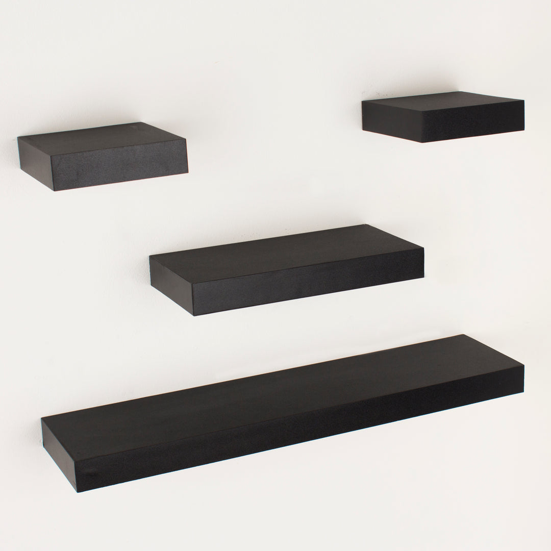 4 Pcs Narrow Hudson Box Shelf Pack - Matt Black (DHD) Image 1