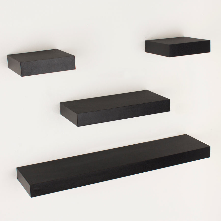 4 Pcs Narrow Hudson Box Shelf Pack - Matt Black (DHD) Image 1
