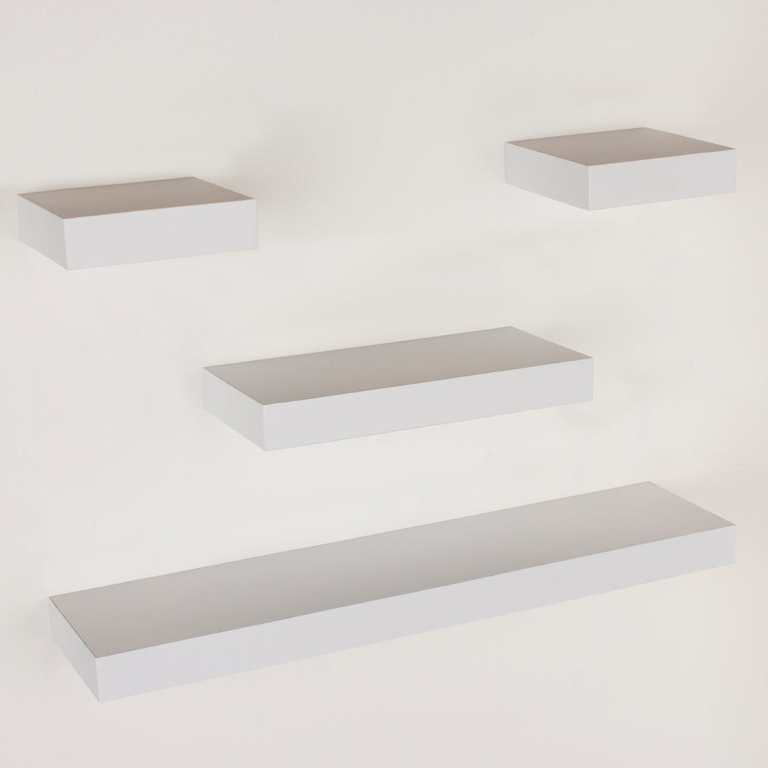 4 Pcs Narrow Hudson Box Shelf Pack - Matt White (DHD) Image 1