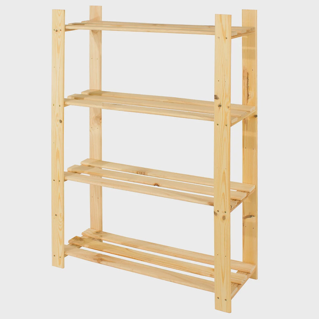 4 Shelf Pine Slatted Storage Unit Pre-Sanded Pine
