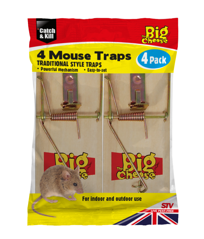 The Big Cheese Wooden Mouse Trap  4 Pack