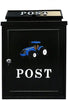 Arboria Wall Mounted Cast Iron Mailbox Blue Tractor