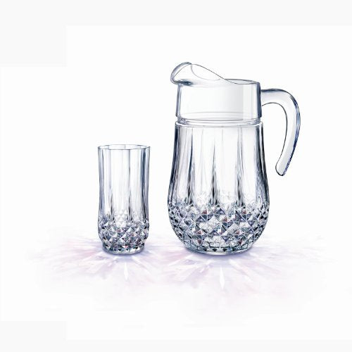 Cristal D'Arques Longchamp Decanter Jug and 6 Juice Glasses