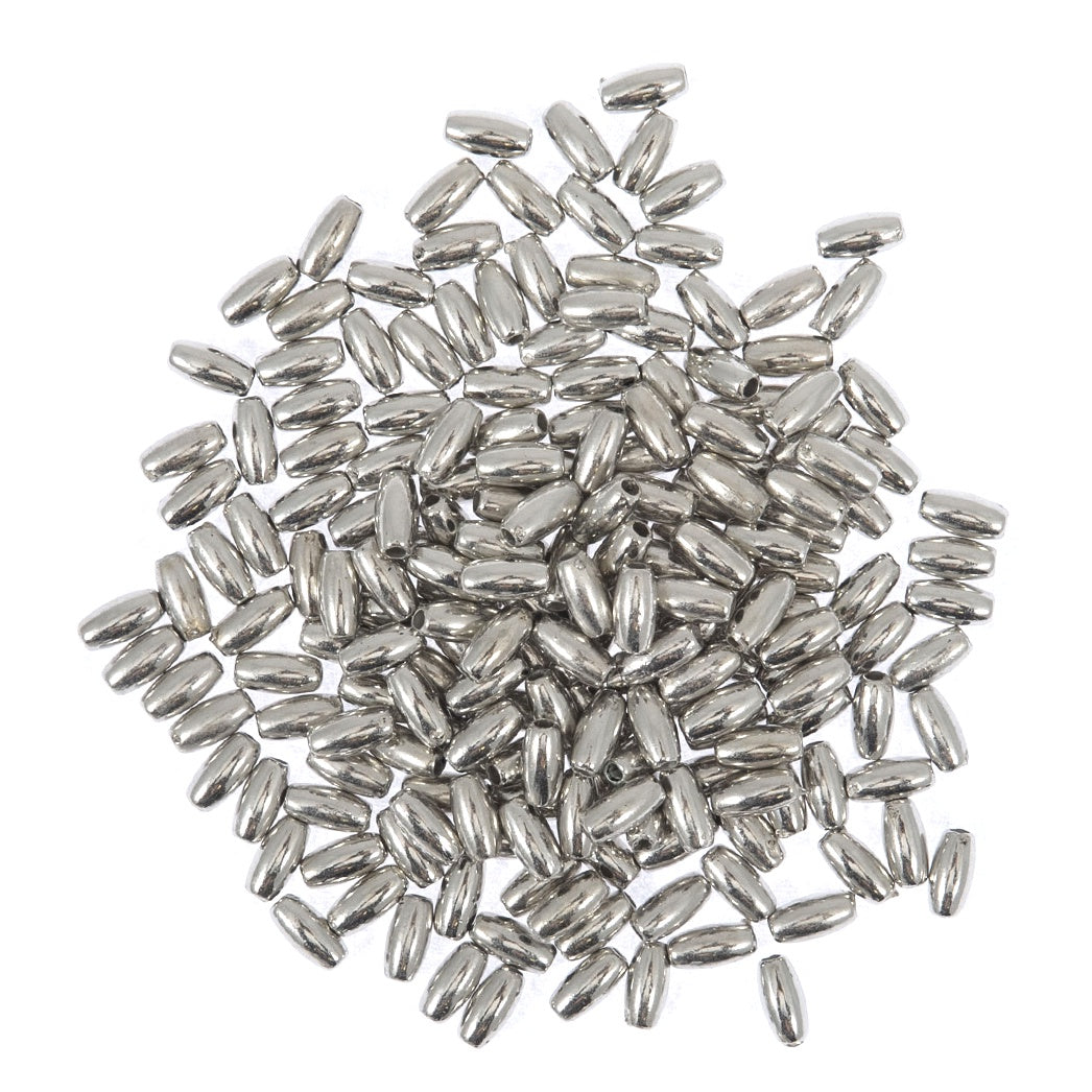 Beads: Oval Pearls: 6mm x 3mm: Silver: 48