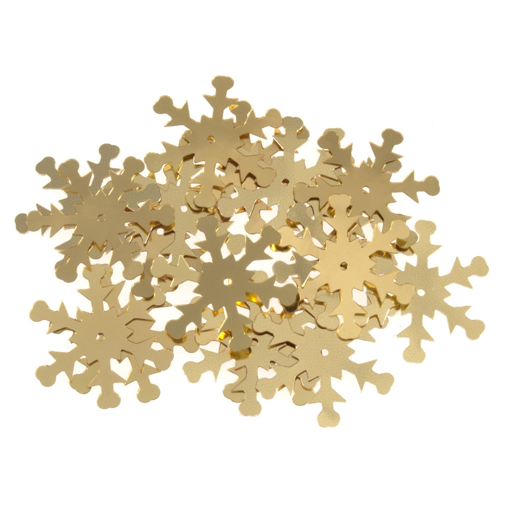 Sequins: Snowflake: 24mm: Gold: 18