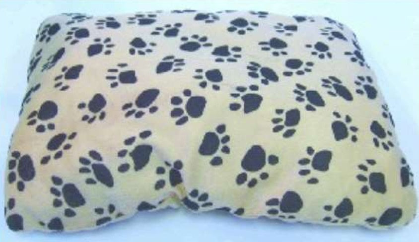 Paw print design dog bed cushion