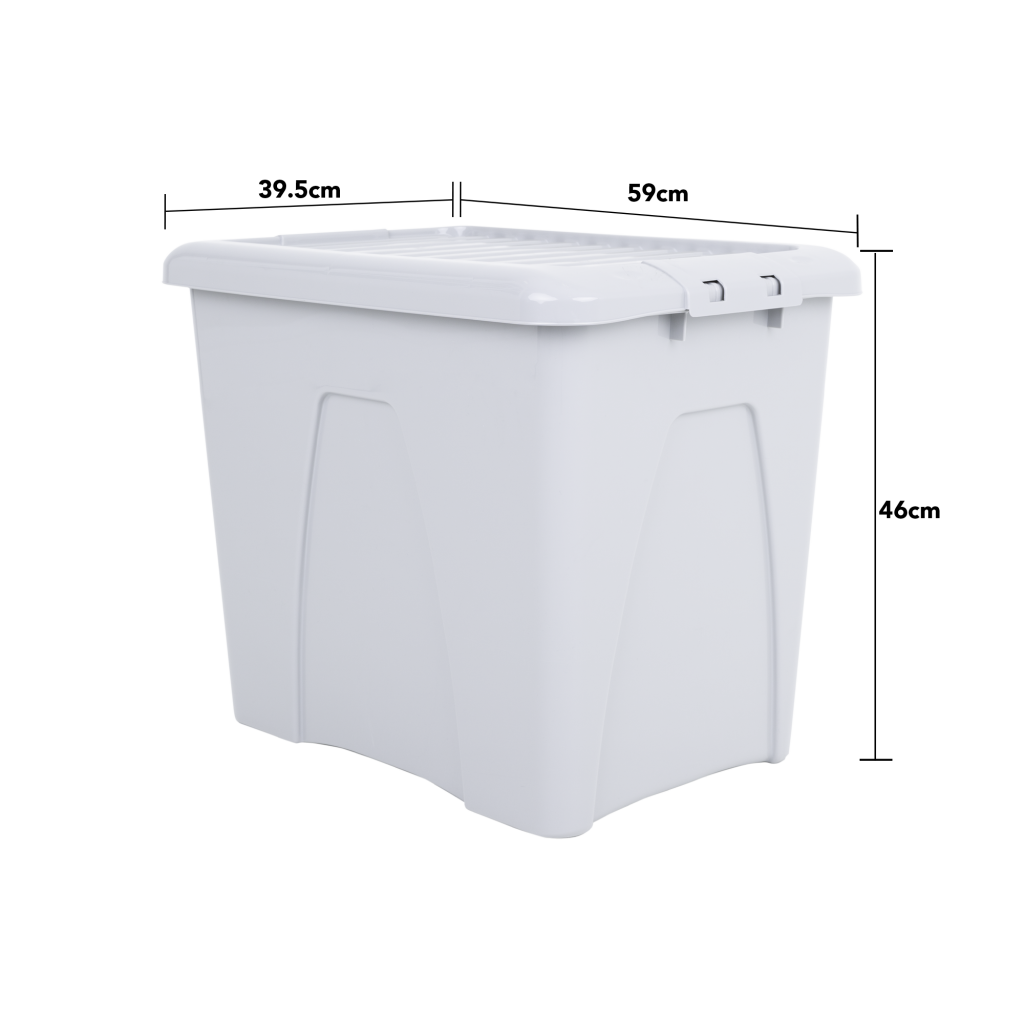Wham Home Upcycled 75L Box & Lid Soft Grey