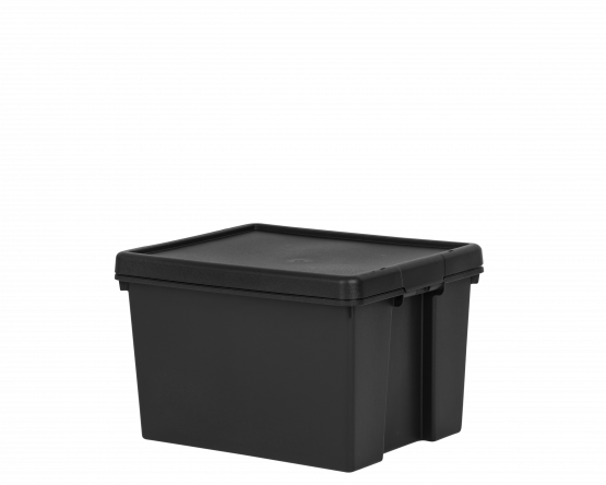 Wham Bam 45 litre heavy duty black storage box with lid