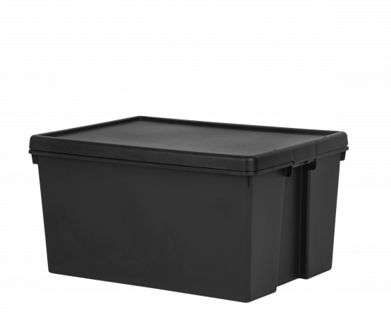 Wham Bam 96 litre heavy duty black storage box with lid