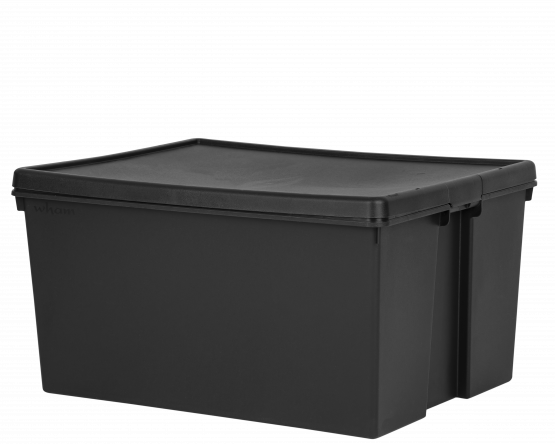 Wham Bam 150 litre heavy duty black storage box with lid