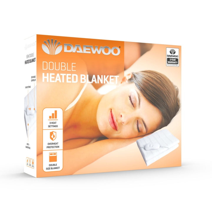Daewoo Double Heated Blanket with 3 Heat Settings