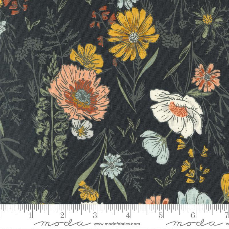 Moda Woodland & Wildflowers Fabric By Fancy That Charcoal 45580-19 Fat Quarters 50x55cm