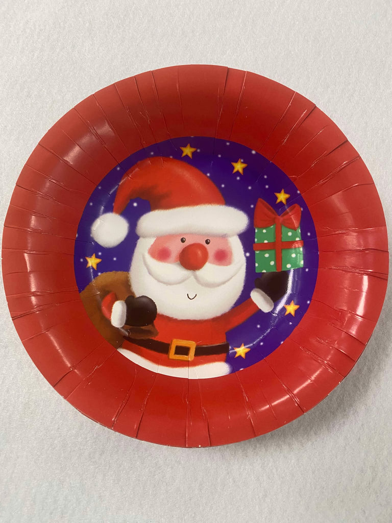 Pack of 6 Xmas Paper Bowls 16.5cmx16.5cm Santa Present