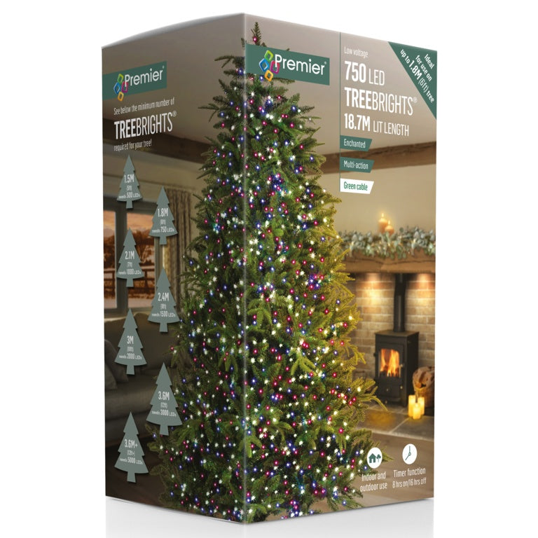 Premier Multi-Action Treebright LED Lights with Timer 750s Blue/Purple