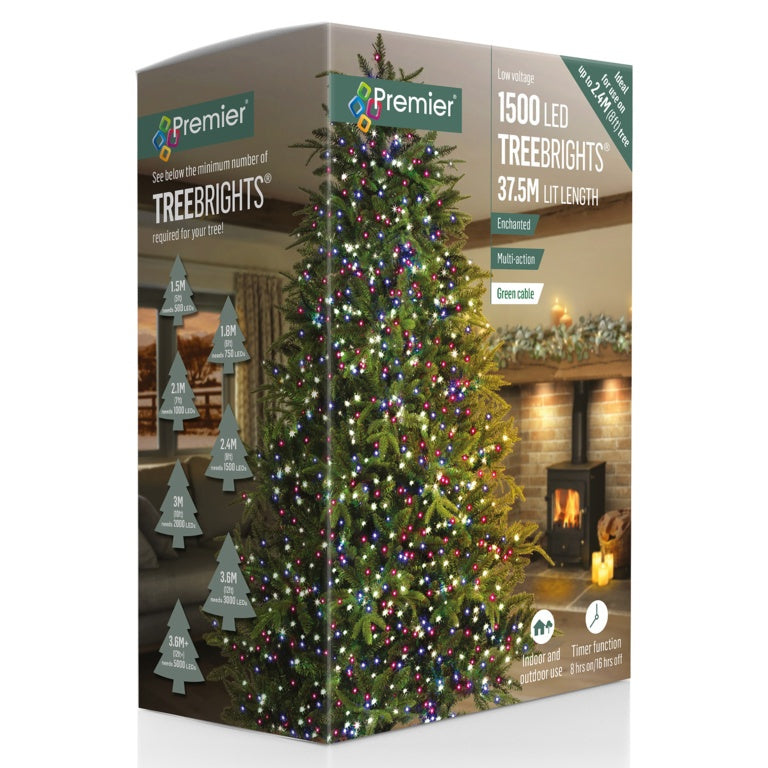 Premier Multi-Action Treebright LED Lights with Timer 1500s Blue/Purple