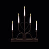 Premier  CandleBridge5 LED Black Metal Modern Heart