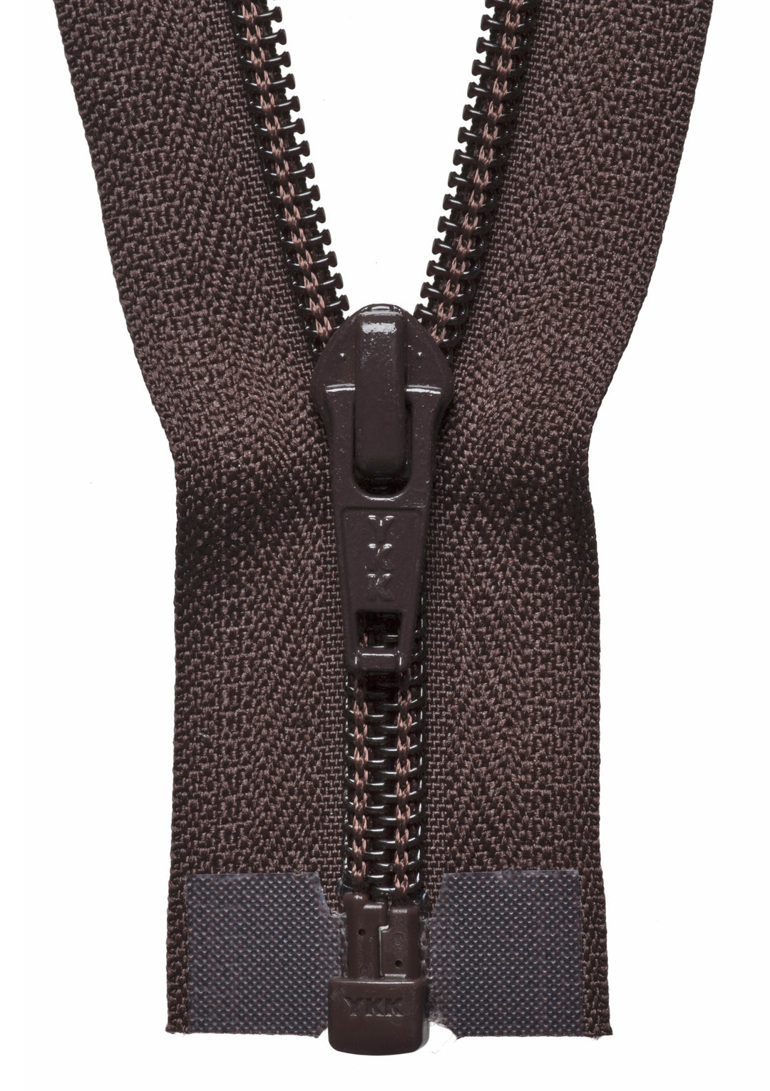 Nylon Open End Zip: 61cm: Brown