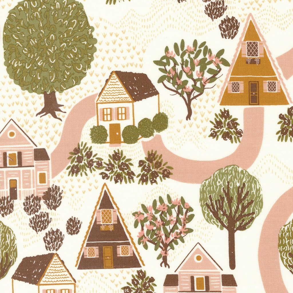 Moda Quaint Cottage Fabric By Gingiber Cloud 48370-11 Fat Quarters 50x55cm