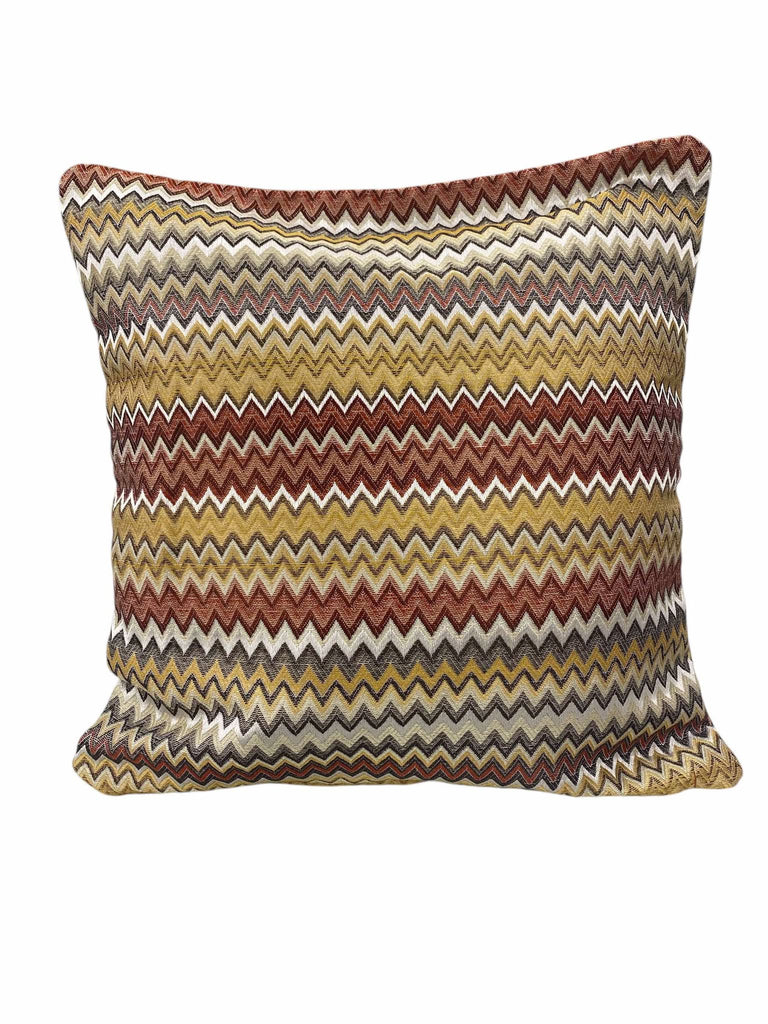 Venice Jacquard Zig Zag Striped Cushion Cover T/Cotta
